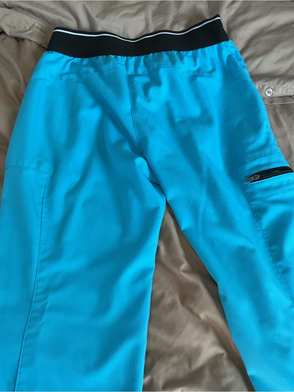 Grey's Anatomy pro wear Barco Teal Spandex Stretch Scrub bottoms size xs petite - Picture 11 of 12